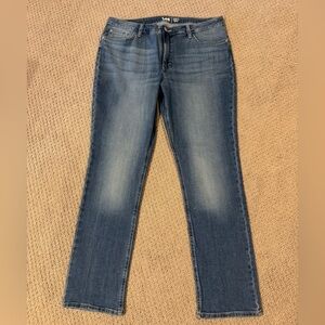 Lee Blue Denim Mid-Rise Straight Leg Jeans
